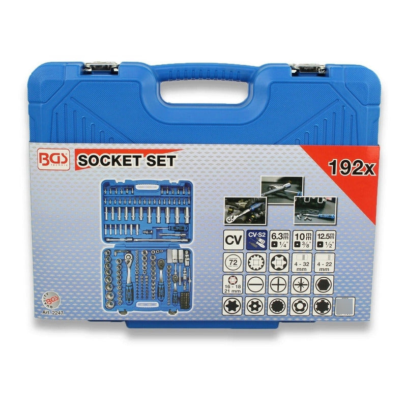 Autocle 192 Piezas Medidas 1/4   3/8  Y 1/2   Dados Gearlock