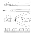 Juego Pinzas Para Seguros De Anillo | 225 Mm | Bgs 650