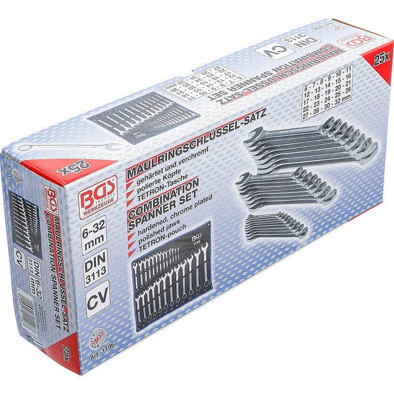 Bgs 1196 Juego De Llaves Combinadas Metricas 6-32 Mm 25 Pzas