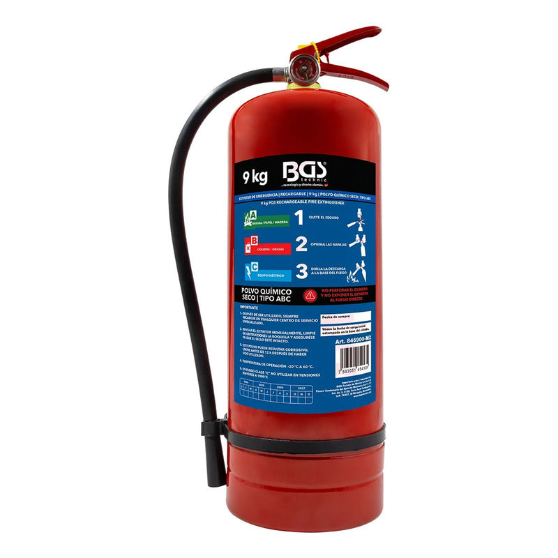 Extintor Recargable Extinguidor Con Base 9 Kg | Bgs 846900-m