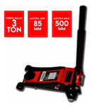 Gato Hidráulico Patín Launch 3 Ton Perfil Bajo Doble Pistón - Cedratools