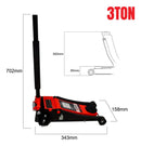 Gato Hidráulico Patín Launch 3 Ton Perfil Bajo Doble Pistón - Cedratools