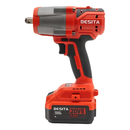 Besita E-301: llave de impacto inalámbrica roja, cuadro de 1/2 pulgada y batería 20 V MAX 4.0 Ah, fotografía original.