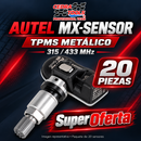 Super Oferta: paquete de 20 sensores TPMS Autel MX-Sensor metálicos 315/433 MHz. Portada cuadrada CedraTools sin precio.