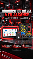 Diseño vertical del paquete Launch X-431 PRO SE + SmartLink HD para historias: diagnóstico diésel a tu alcance.