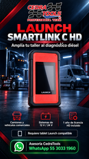Launch SmartLink C HD | Diagnóstico Diésel 12/24 V + Licencia HD — imagen vertical para historias CedraTools