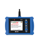 Innova SD29: escáner OBD2 azul con pantalla, botones y cable; fotografía original con fondo transparente.