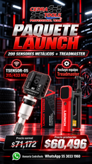 Imagen vertical del paquete de 200 sensores Launch TSENSOR-05 metálicos más TreadMaster, promoción 60,496 MXN.